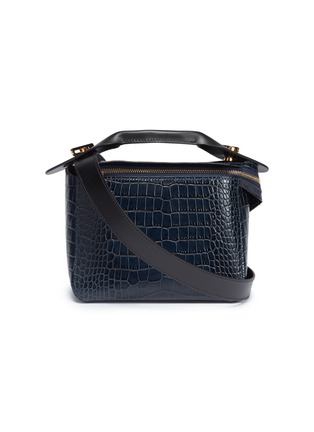 Main View - Click To Enlarge - SOPHIE HULME - 'Bolt' small croc embossed leather shoulder bag