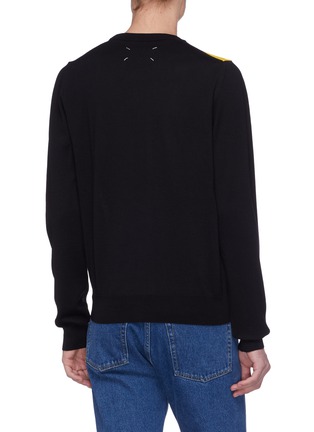 Back View - Click To Enlarge - MAISON MARGIELA - Colourblock wool sweater