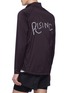Back View - Click To Enlarge - SATISFY - 'Run in Peace' slogan print packable track jacket