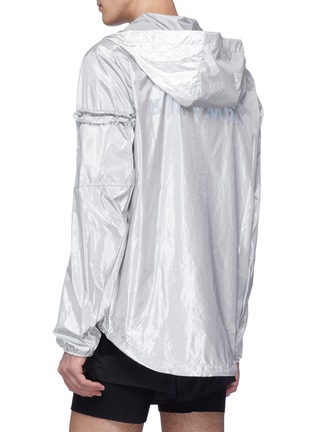 Back View - Click To Enlarge - SATISFY - 'Run Away' slogan print packable metallic windbreaker jacket