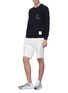 Figure View - Click To Enlarge - SATISFY - 'Jogger' raw cuff slogan print performance sweat shorts