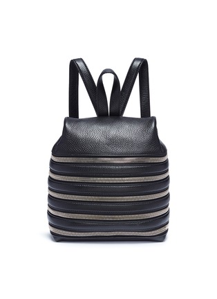 Main View - Click To Enlarge - KARA - Multi zip pebbled leather small backpack