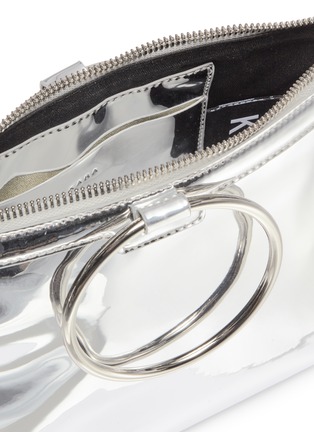 Detail View - Click To Enlarge - KARA - Oversized ring mirror faux leather crossbody bag