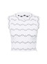 Main View - Click To Enlarge - ALAÏA - Wavy stripe embroidered knit sleeveless cropped top