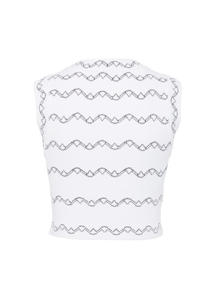 Figure View - Click To Enlarge - ALAÏA - Wavy stripe embroidered knit sleeveless cropped top