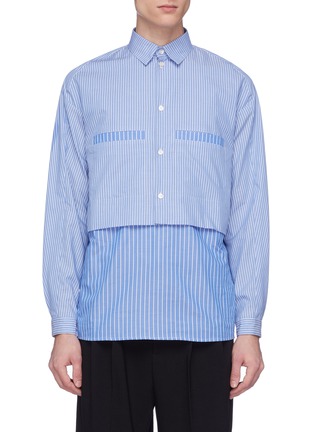 Main View - Click To Enlarge - GOETZE - 'George' layered hem stripe shirt