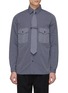 Main View - Click To Enlarge - GOETZE - 'Richard' gingham check pocket stripe shirt with tie