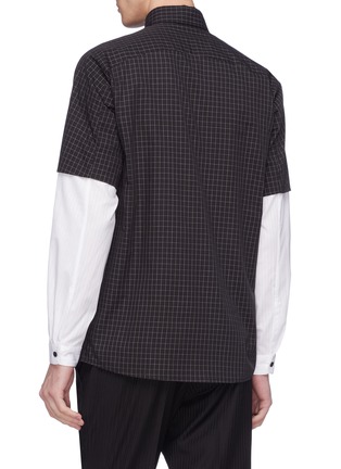 Back View - Click To Enlarge - GOETZE - 'Gerald' layered sleeve grid print shirt
