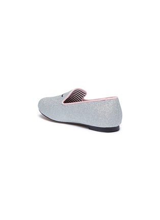 Figure View - Click To Enlarge - WINK - 'Bubblegum' asymmetric glitter kids loafers