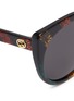 Detail View - Click To Enlarge - GUCCI - Glitter stripe acetate cat eye sunglasses