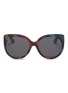 Main View - Click To Enlarge - GUCCI - Glitter stripe acetate cat eye sunglasses