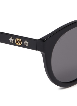 Detail View - Click To Enlarge - GUCCI - Glass crystal star acetate round sunglasses