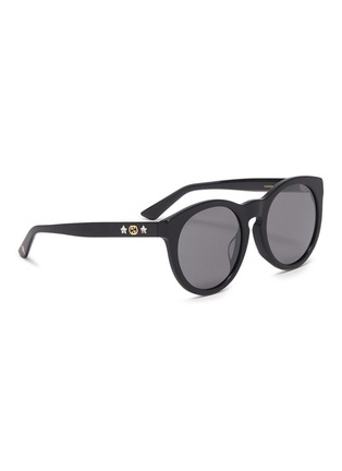 Figure View - Click To Enlarge - GUCCI - Glass crystal star acetate round sunglasses