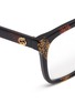 Detail View - Click To Enlarge - GUCCI - Glitter stripe acetate square optical glasses