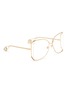 Figure View - Click To Enlarge - GUCCI - Cutout metal angular optical glasses