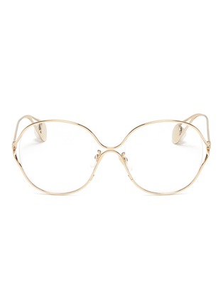 Main View - Click To Enlarge - GUCCI - Oversized metal round optical glasses