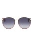 Main View - Click To Enlarge - GUCCI - Glitter rim metal aviator sunglasses