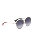 Figure View - Click To Enlarge - GUCCI - Glitter rim metal aviator sunglasses