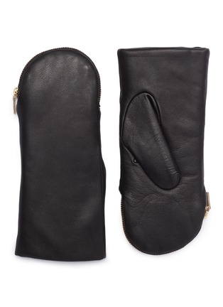 Main View - Click To Enlarge - ARISTIDE - Rabbit fur lining leather mittens