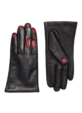 Main View - Click To Enlarge - ARISTIDE - Lips patch leather gloves