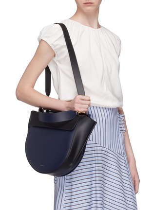Front View - Click To Enlarge - WANDLER - 'Hortensia' colourblock big leather shoulder bag