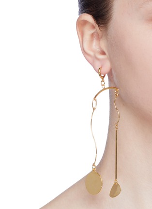 Front View - Click To Enlarge - MOUNSER - 'Deluge' detachable geometric link drop single earring