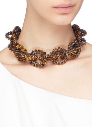 Figure View - Click To Enlarge - ROSANTICA - 'Carrarmato' short beaded link necklace