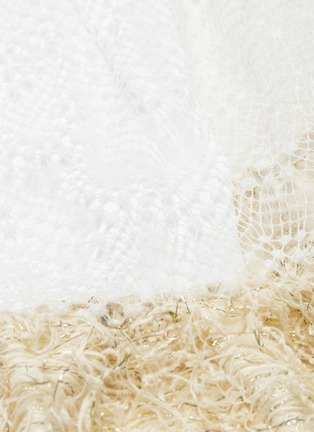 Detail View - Click To Enlarge - ANAÏS JOURDEN - 'White Honey' bouclé knit hem crochet lace dress