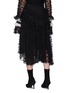 Back View - Click To Enlarge - ANAÏS JOURDEN - 'Black Twinkle' polka dot embroidered asymmetric skirt