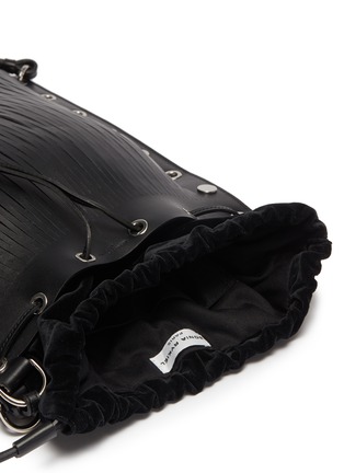 Detail View - Click To Enlarge - SONIA RYKIEL - 'Le Baltard' leather net drawstring backpack