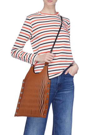 Front View - Click To Enlarge - SONIA RYKIEL - 'Le Baltard' medium leather net tote