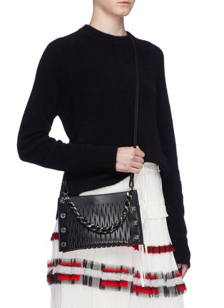 Front View - Click To Enlarge - SONIA RYKIEL - 'Le Baltard' leather net double pouch