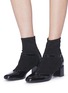 Figure View - Click To Enlarge - PIERRE HARDY - 'Laura' patent leather stretch suede ankle boots
