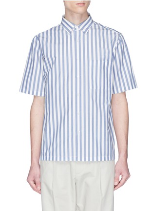 Main View - Click To Enlarge - THEORY - Bruner' stripe short sleeve shirt
