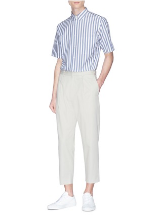 Figure View - Click To Enlarge - THEORY - Bruner' stripe short sleeve shirt