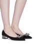 Figure View - Click To Enlarge - RENÉ CAOVILLA - Embellished bow suede pumps