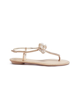 Main View - Click To Enlarge - RENÉ CAOVILLA - Bow embellished leather thong sandals