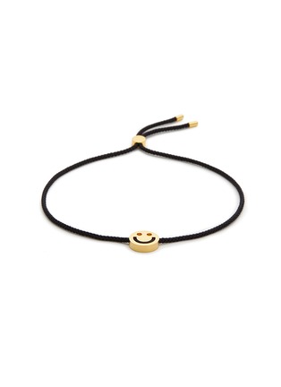 Main View - Click To Enlarge - RUIFIER - 'Happy' 18k yellow gold vermeil charm cord bracelet