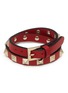 Figure View - Click To Enlarge - VALENTINO GARAVANI - Valentino Garavani 'Rockstud' double wrap leather bracelet