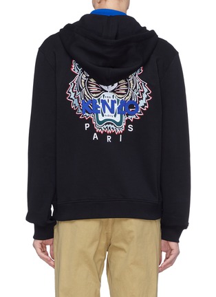 Back View - Click To Enlarge - KENZO - Tiger embroidered zip hoodie