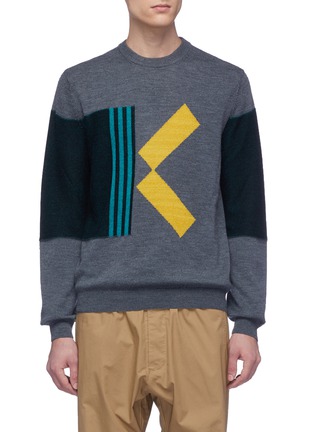 Main View - Click To Enlarge - KENZO - 'K' intarsia colourblock sweater