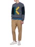 Figure View - Click To Enlarge - KENZO - 'K' intarsia colourblock sweater