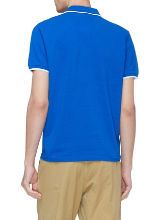 Back View - Click To Enlarge - KENZO - Tiger appliqué contrast rib polo shirt