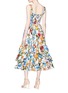 Back View - Click To Enlarge - - - Floral bamboo print tiered poplin dress