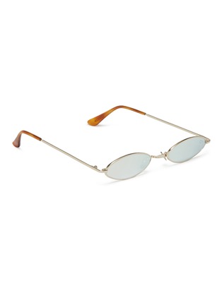 Figure View - Click To Enlarge - SPEKTRE - 'XYZ' mirror metal narrow oval sunglasses