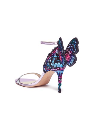 Detail View - Click To Enlarge - SOPHIA WEBSTER - 'Chiara' butterfly appliqué mirror leather sandals