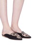 Figure View - Click To Enlarge - SOPHIA WEBSTER - 'Bibi Butterfly' wing embroidered suede slides