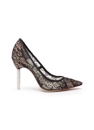 Main View - Click To Enlarge - SOPHIA WEBSTER - 'Coco' crystal pavé bead heel lace pumps