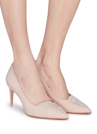Figure View - Click To Enlarge - SOPHIA WEBSTER - 'Bibi Butterfly' wing embroidered leather pumps
