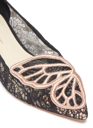 Detail View - Click To Enlarge - SOPHIA WEBSTER - 'Bibi Butterfly' wing embroidered Chantilly lace flats